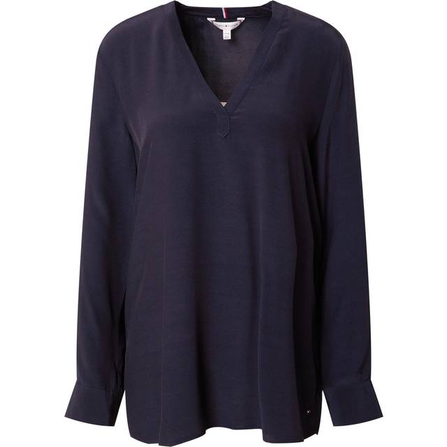 Tommy Hilfiger Viskos Solid V-Neck LS, Desert Sky, 30 dam, Engelsk rosa, 30