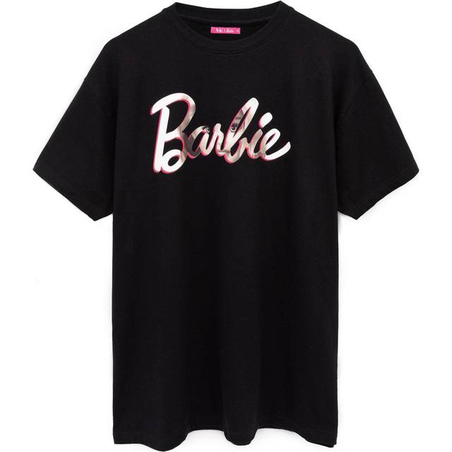 (L, Black/Pink) Barbie Womens/Ladies Oversized T-Shirt