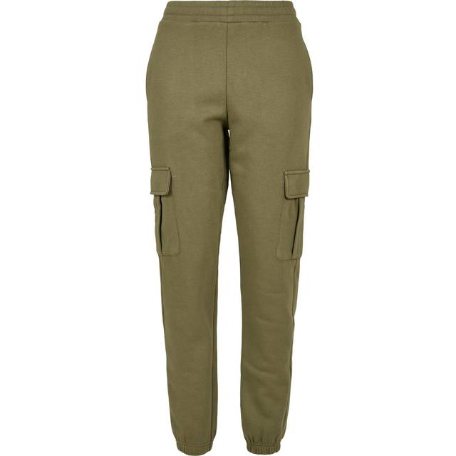 Urban Classics Dam hög midja cargo sweatpants träningsbyxor, svart, XS