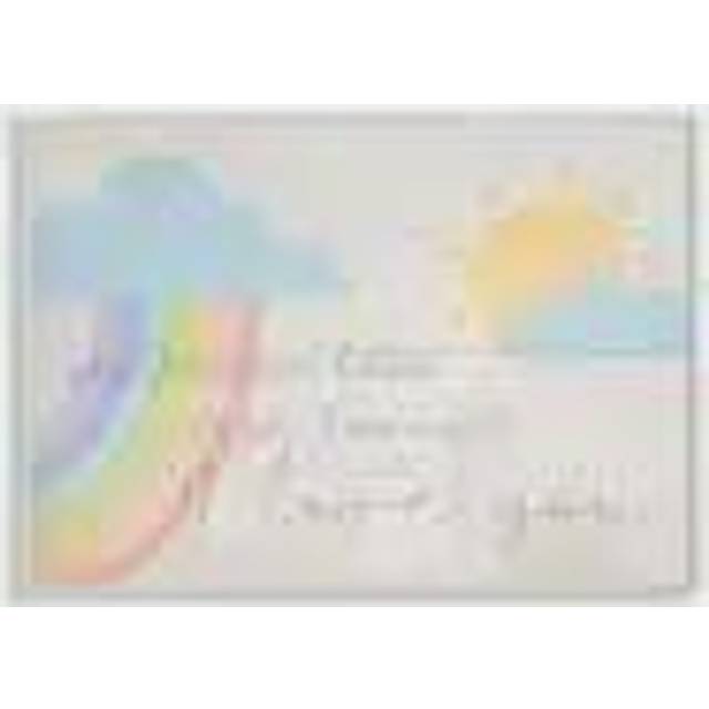 Stupell Industries How Much I Love You Rainbow Clouds and Sun on Planks Wall Plaque Art  10 x 15  Multi-Colored