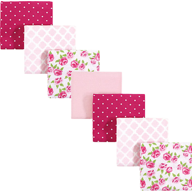 Hudson Baby Unisex Baby Cotton Flannel Receiving Blankets Bundle  Rose  One Size