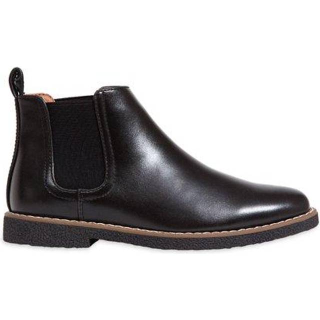 Deer Stags Boy's 100% Simulated Leather Chelsea Boot  Black  4 Big Kid