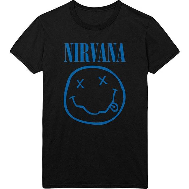 Nirvana T-Shirt - Blue Logo - S to XXL - for Men - black