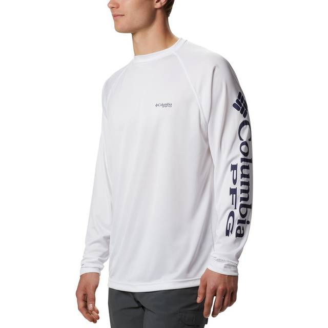 Columbia Men's PFG Terminal Tackle Long Sleeve Shirt- - White (L)