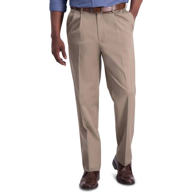 Haggar Men's Iron-Free Premium Khaki™ Classic Fit Pleat Front Pant Black Casual - Size: 44W x 32L