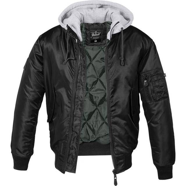 Brandit MA1, zip hoodie , color: Black/Grey , size: 3XL