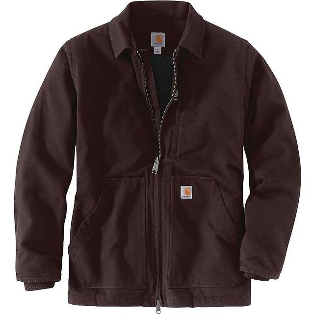 Carhartt mens Loose Fit Washed Duck Sherpa-lined Coat  Dark Brown  Med