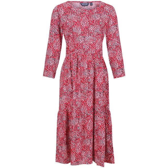 (10 UK, True Red) Regatta Womens/Ladies Briella Abstract Long-Sleeved Casual Dress