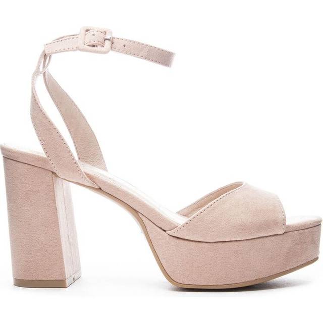 Chinese Laundry dam Theresa sandaler med klack, Mörkbrunt velourläder - 38.5 EU