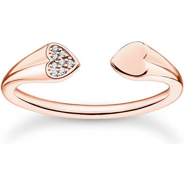 Thomas Sabo Ring with hearts rose gold white TR2392-416-14-54 - ros&#xE9; gold-coloured/white
