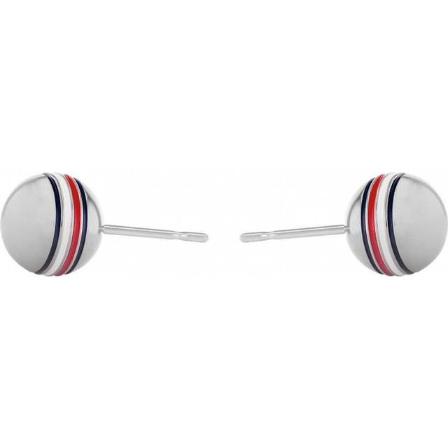 Tommy Hilfiger Ladies Silver Logo Stud Earrings 2780518