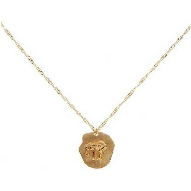 CU Jewellery – Two elephant halsband, guld