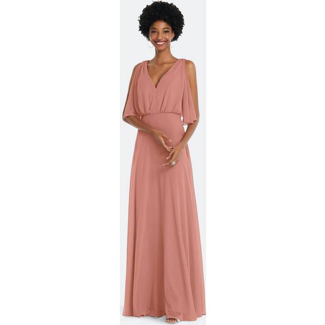 After Six V-Neck Split Sleeve Blouson Bodice Maxi Dress