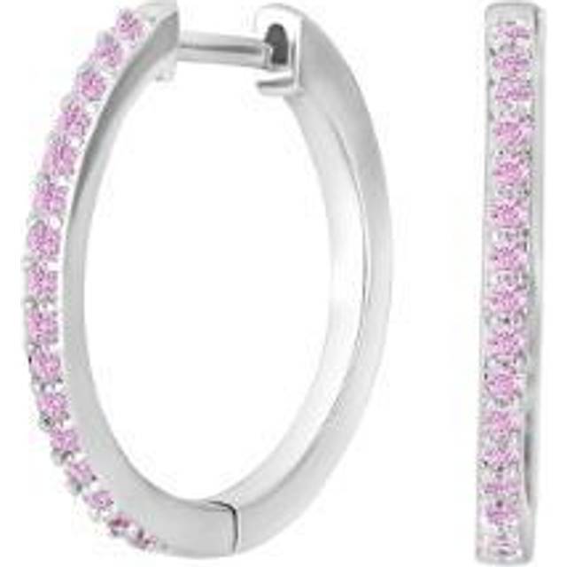 Joanli Nor JaneNor Rhod. Silver Hoops Rosa Cz 18Mm 30453330900