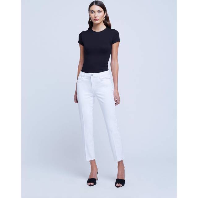 Sada Slim Straight-Leg Cropped Jeans - BLANC - 28