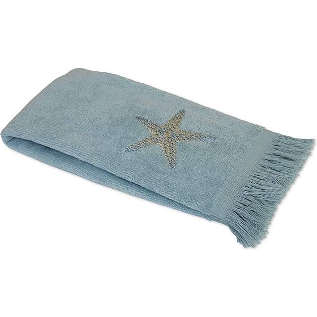 - Fingertip Towel, Soft & Absorbent Cotton Towel, Coastal Inspired Bathroom Accessories (By the Sea Collection, Mineral)