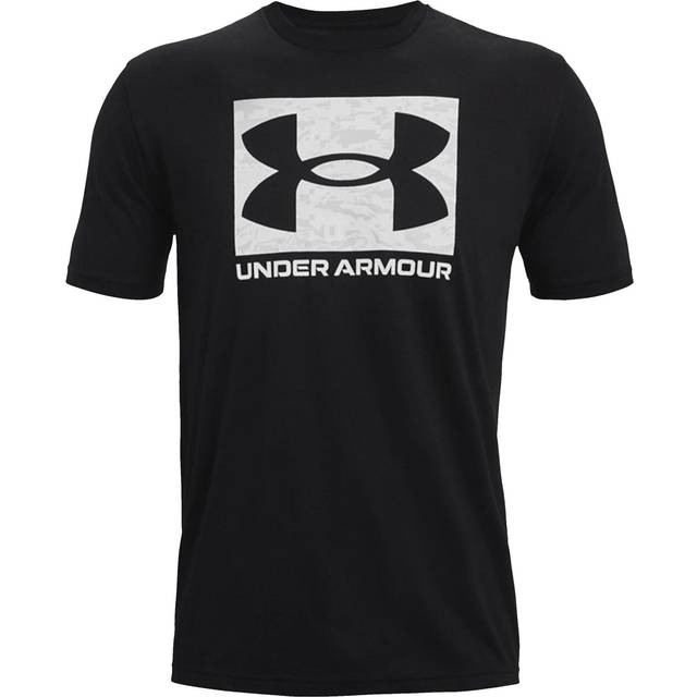 UNDER ARMOUR Training ABC Camo Boxed Logo Short Sleeve T-Shirt - Black, Black / / White, Size Xl, Men - XL