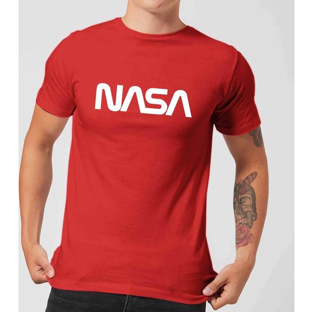 NASA Worm White Logotype T-Shirt - Red - M