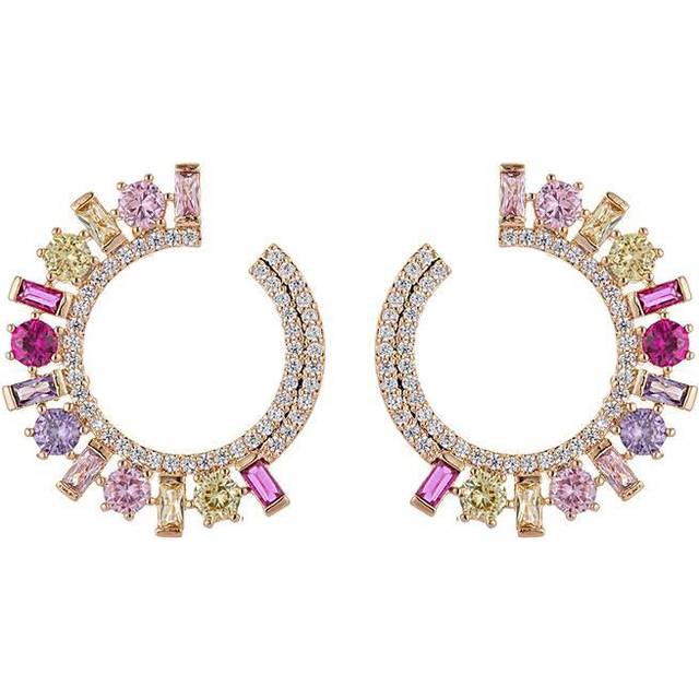Eye Candy LA Luxe Collection 18K Plated CZ Loop Earrings
