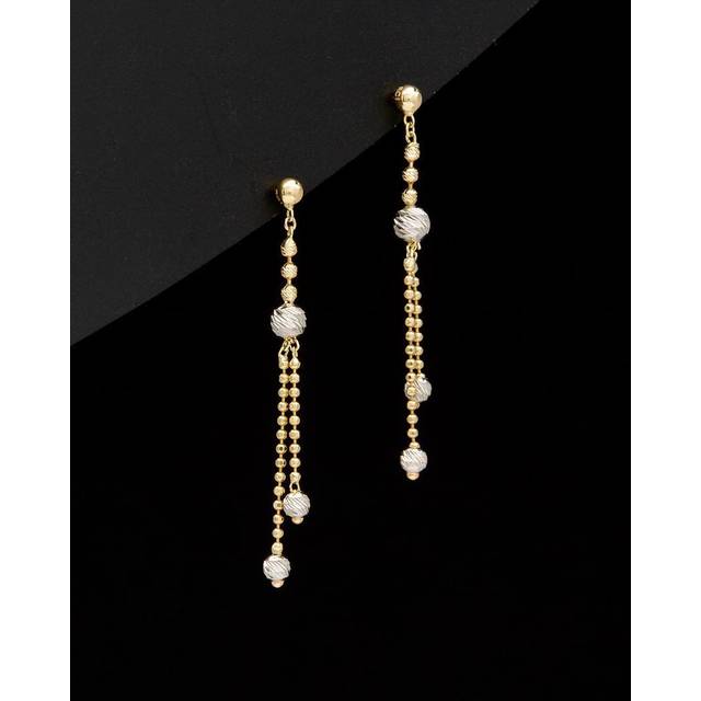 14K Italian Gold Two-Tone Drop Earrings
