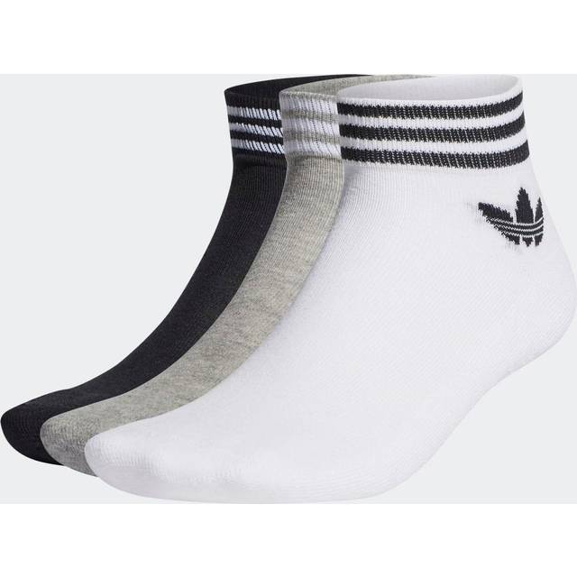 adidas Originals Trefoil Ankle Socks 3-Pack White/ Black/ Gray 35-38 (35-38)
