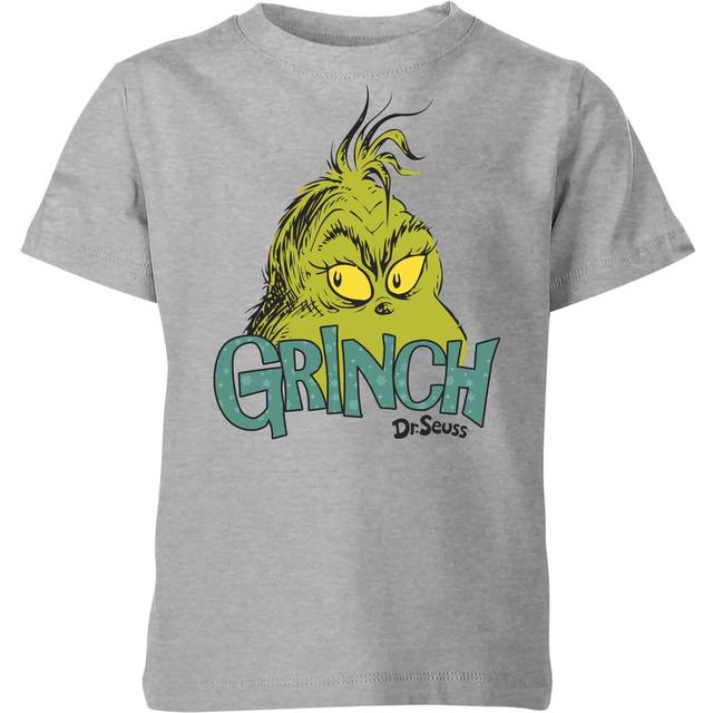 The Grinch Face Kids Christmas T-Shirt - Grey - 3-4 Years