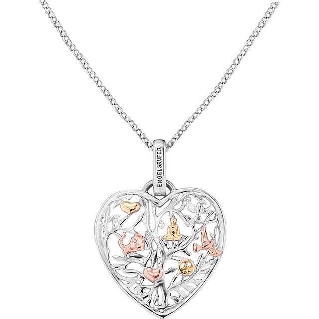 Angel Whisperer Three Colour Tree Of Life Heart Necklace ERN-HEARTTREE-TRICO