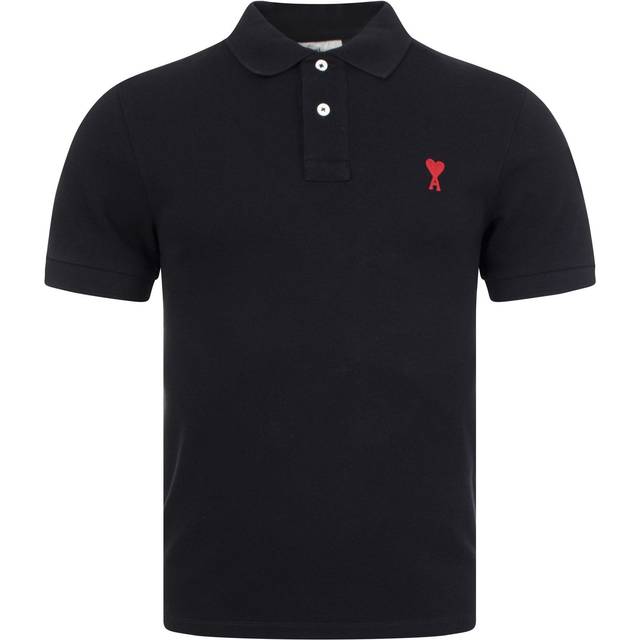 Ami Paris, Polo Shirts, male, Black, XL, Polo Shirt