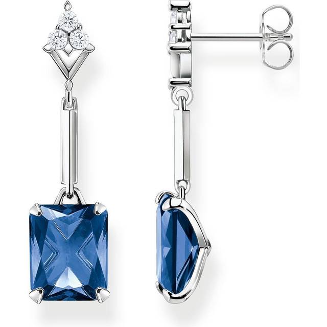 THOMAS SABO Ladies Blue Octagon Dropper Earrings H2177-166-1 - Silver