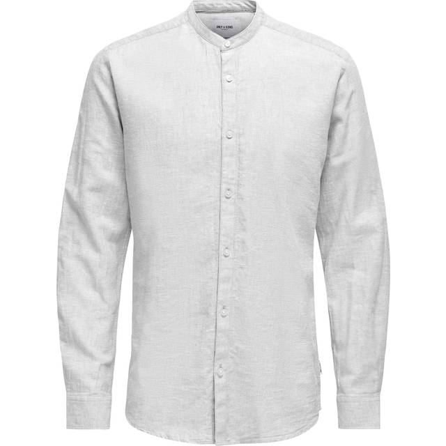 ONLY & SONS Enfärgad skjorta för män, Vit, L