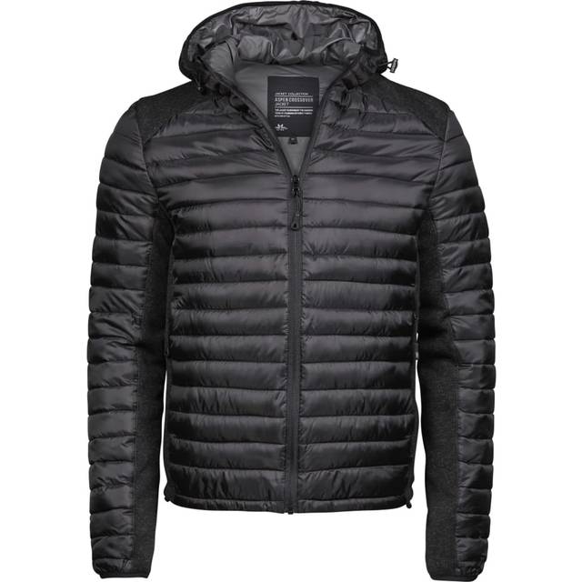 Tee jays mens crossover hooded padded outdoor jacket pc3415