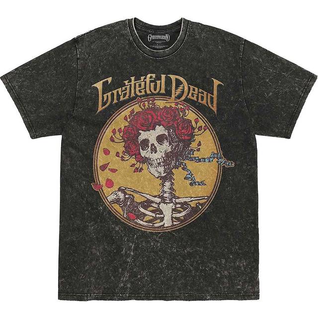 Grateful dead unisex t-shirt: best of cover (dip-dye, mineral wash) (large)