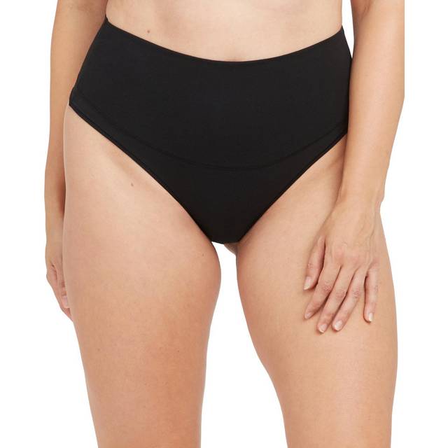 SPANX Cotton Control Thong, White, L
