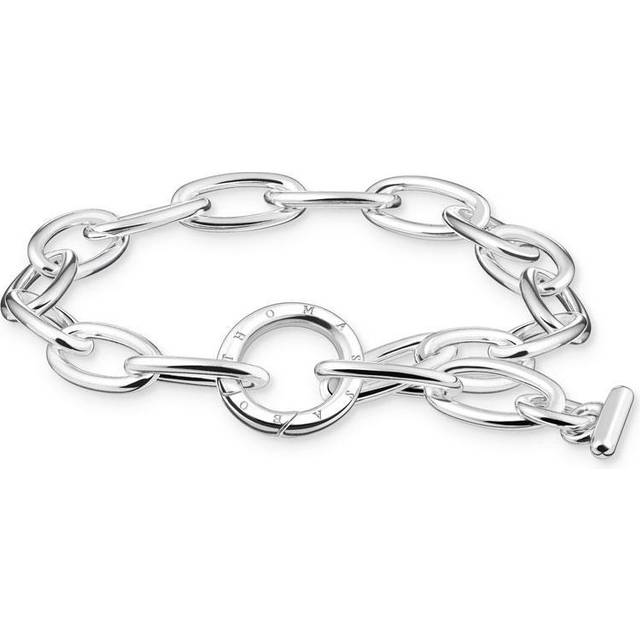 Thomas Sabo Womens Silver-coloured Links Sterling-silver and White Zirconia Chain Bracelet - silver-coloured