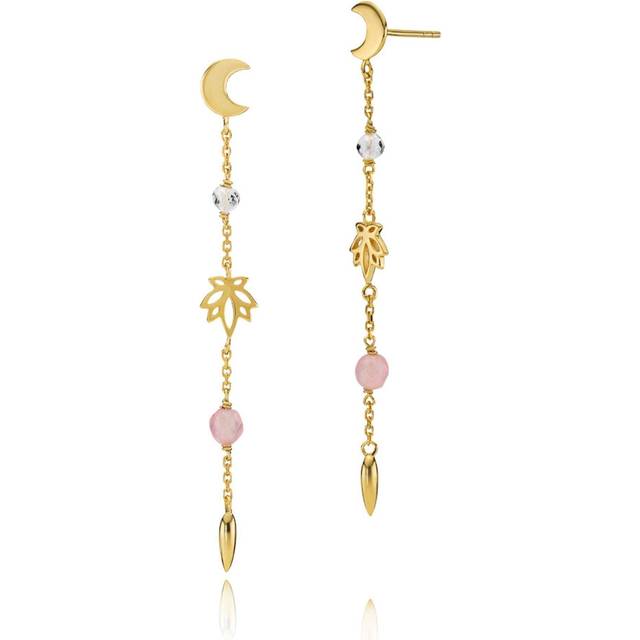 Izabel Camille Mie Moltke Long Earrings - Gold/White/Pink