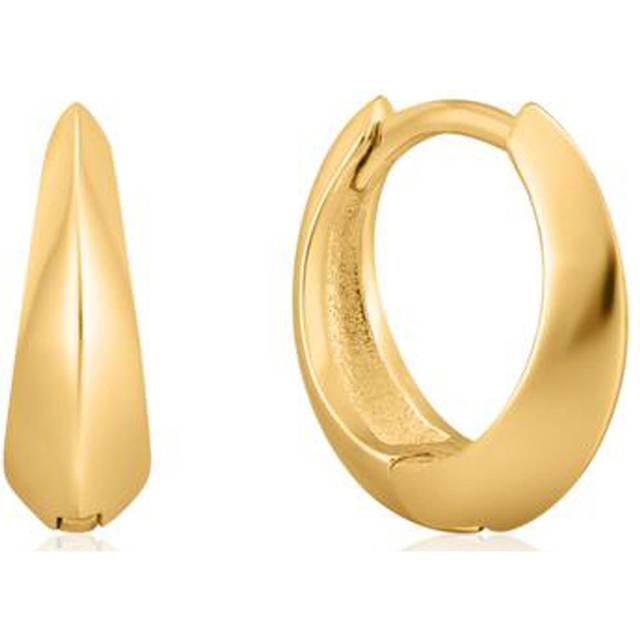Shiny Gold Single Spike Huggie Hoop Earrings E025-05G