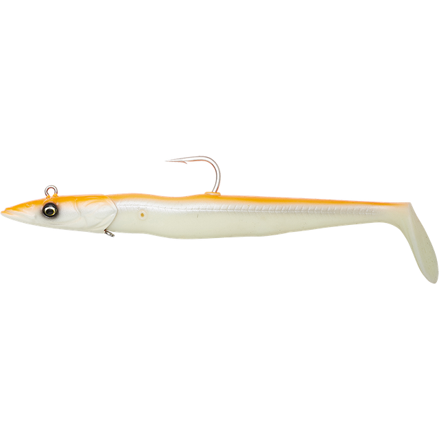 Savage gear gumov nstraha sandeel v2 orange glow 2+1 - 21,5 cm 140 g