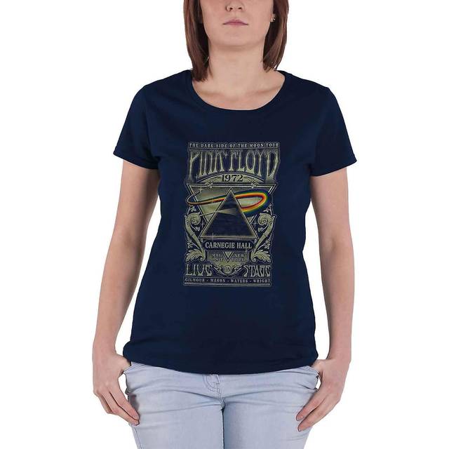 (S, Black) Pink Floyd Carnegie Hall Poster Skinny Fit T Shirt