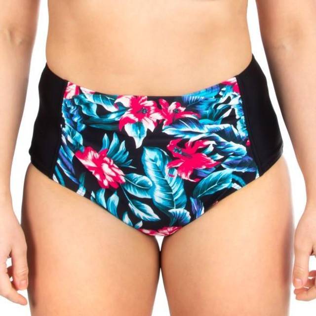 Trofe Tropical High Waist Bikini Brief - Black floral - 46 * Kampanj *