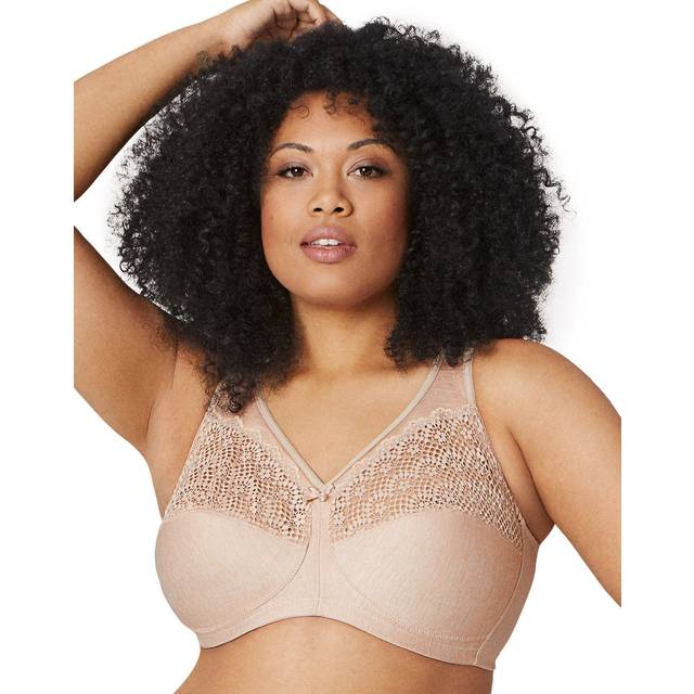 Glamorise Full Figure Plus Size MagicLift Moisture Control Wirefree Bra - Dusky Pink