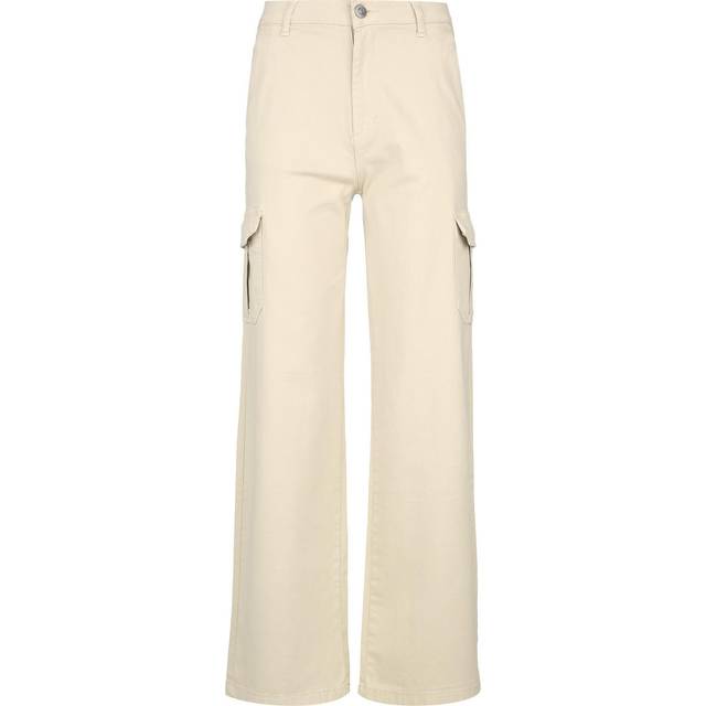 Urban Classics Dam dam hög midja raka cargobyxor, softseagrass, 32, softseagrass, 32 SE
