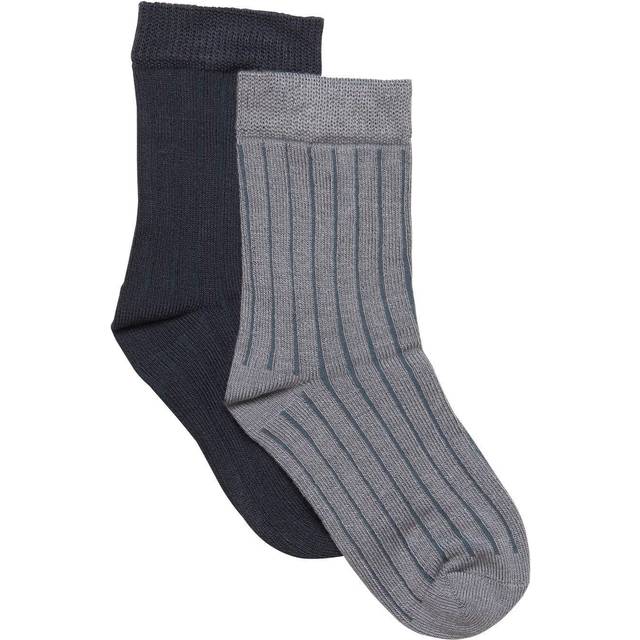 MINYMO Baby Rib Sock W. Fold (2-Pack) |Vit |11-14