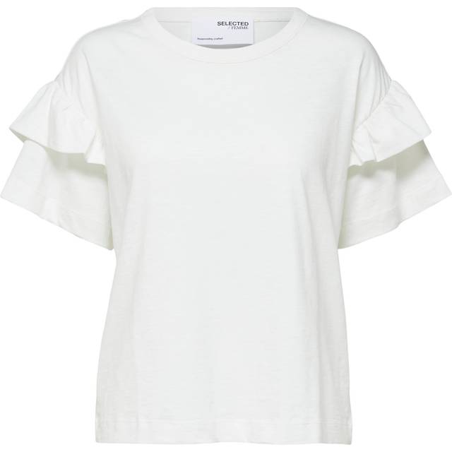 SELECTED FEMME Slfrylie Ss Florence Tee M Noos |Vit |XXL