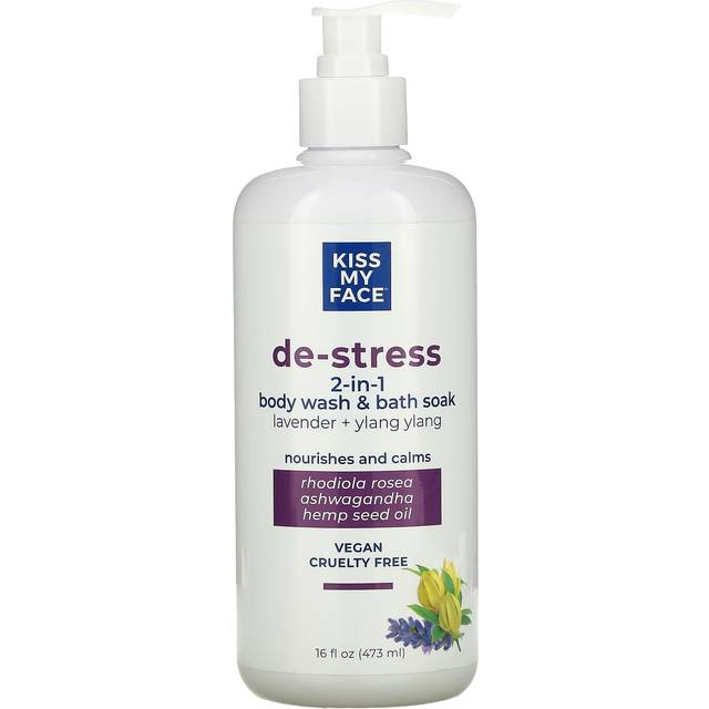 Kiss My Face De-Stress 2-in-1 Body Wash & Bath Soak - Lavender + Ylang Ylang 16 fl oz