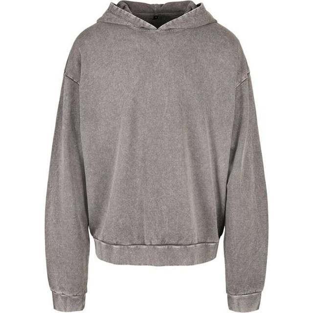 (XL, Black) Build Your Brand Mens Acid Wash Oversized Hoodie