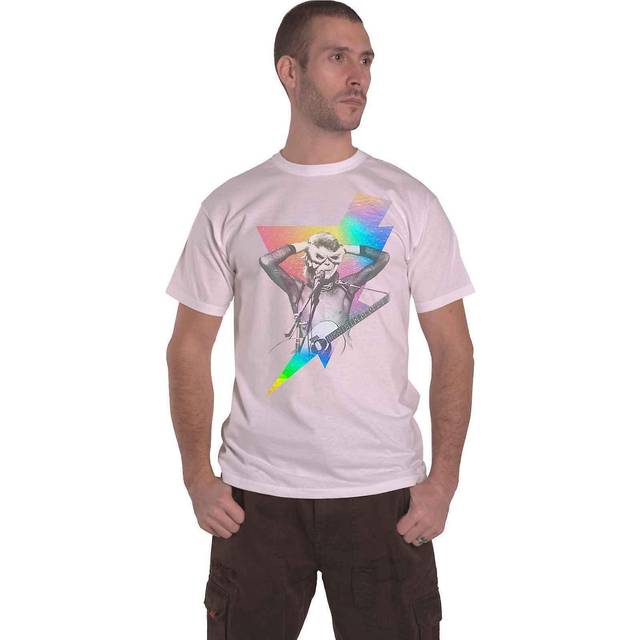 (XL, White) David Bowie Holographic Bolt T Shirt