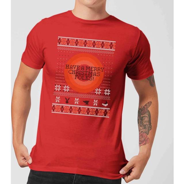 Looney Tunes Knit Men's Christmas T-Shirt - Red - M