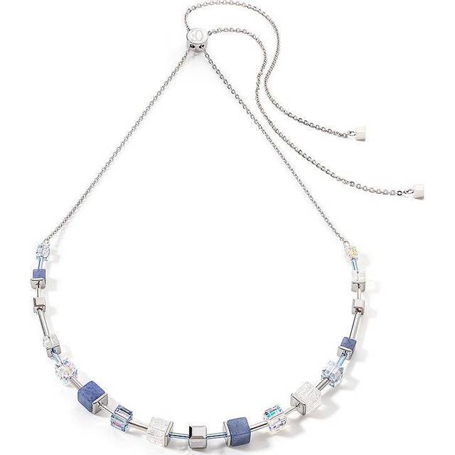 COEUR DE LION GeoCUBE® Precious & Slider Closure Halskette silber-blau
