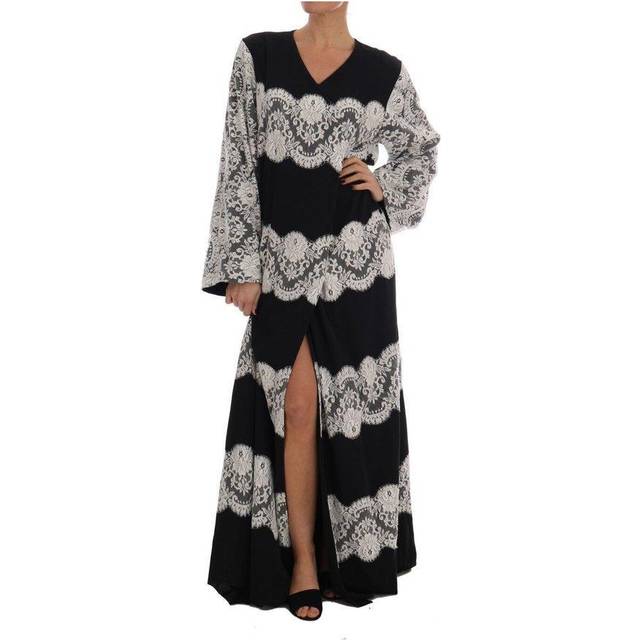Dolce & Gabbana, Klänning, Dam, S, Bomull, Blommig Spets Kaftan Klänning - multicolor (S)