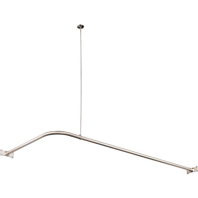 Kingston Brass CC3146 L-Shaped Shower Curtain Rod, Polished Nickel - 2.13 x 26.5 x 63 in.